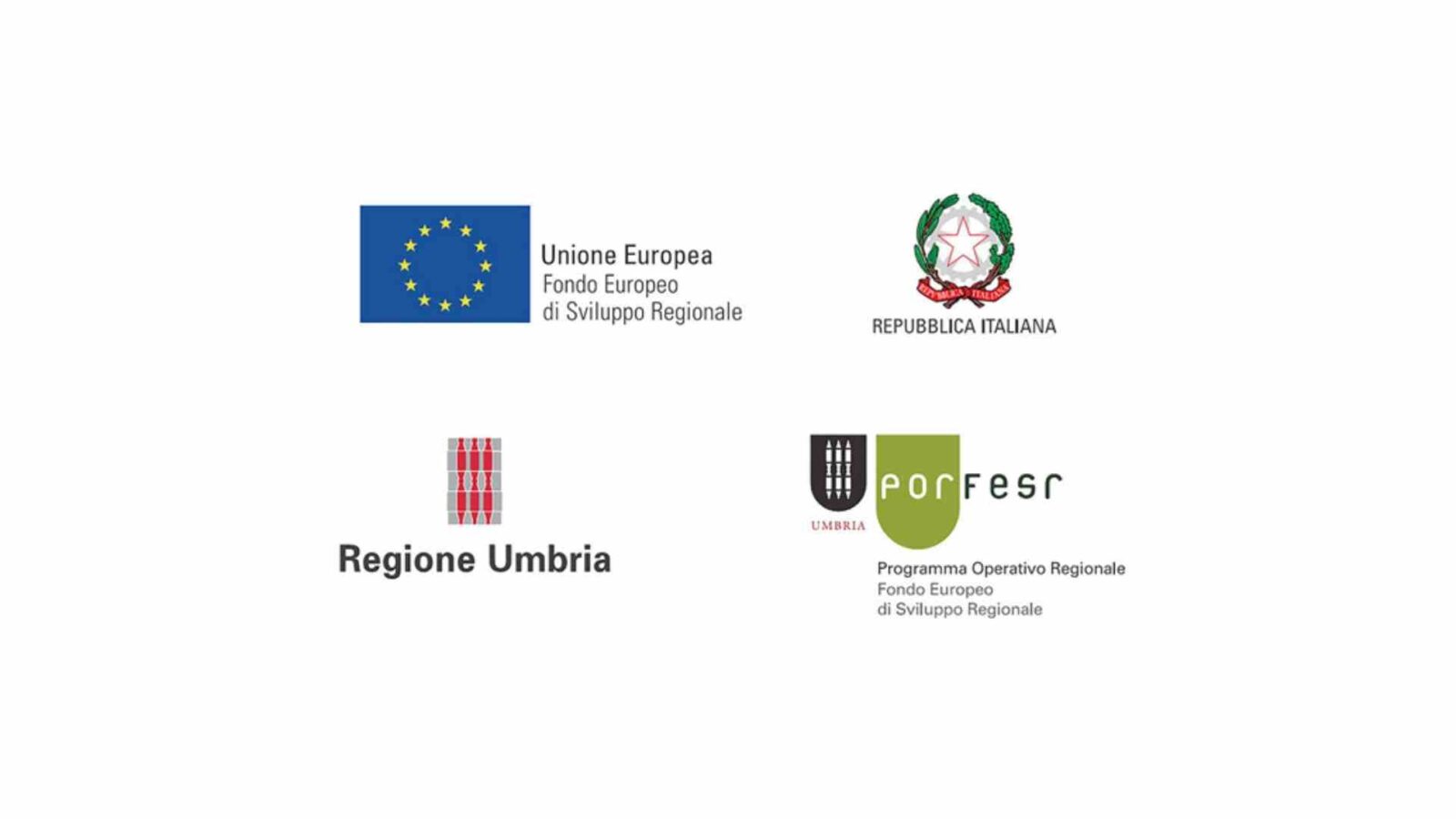 Loghi POR FESR del bando Bridge to Digital della Regione Umbria